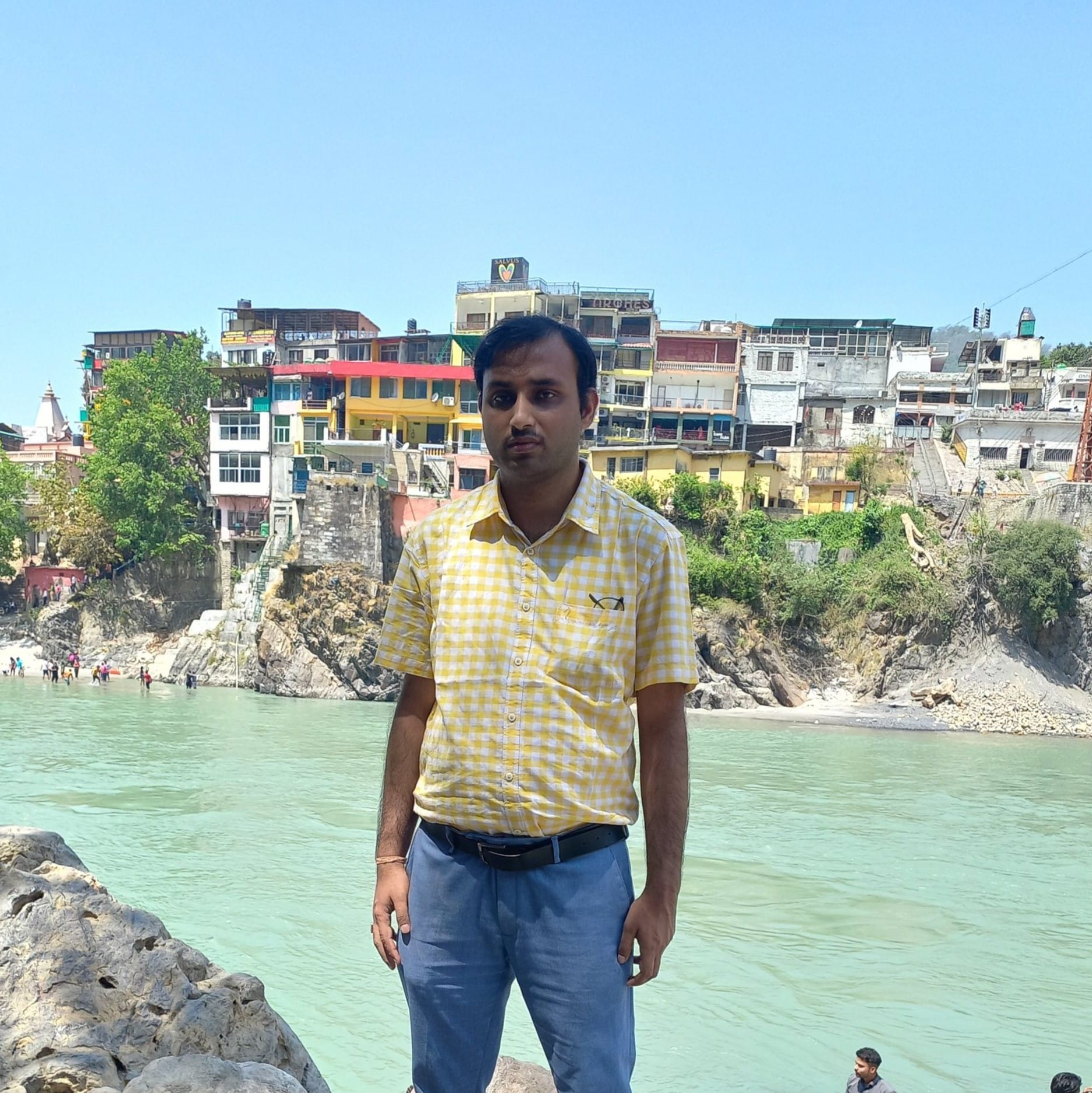 Shouvik at laxman Jhula in Rishikesh