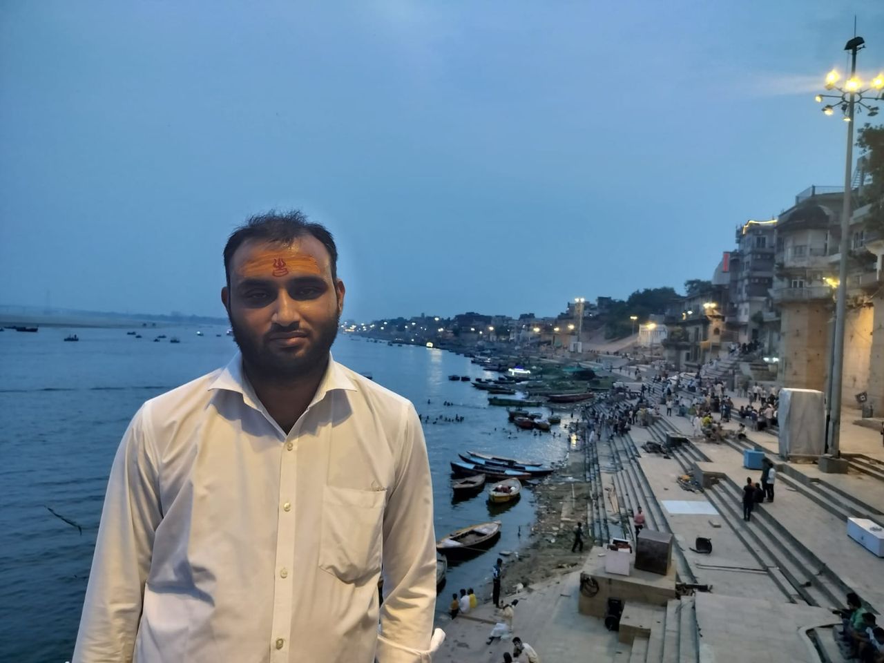 Shouvik at Dashashwamedh ghat in Varanasi