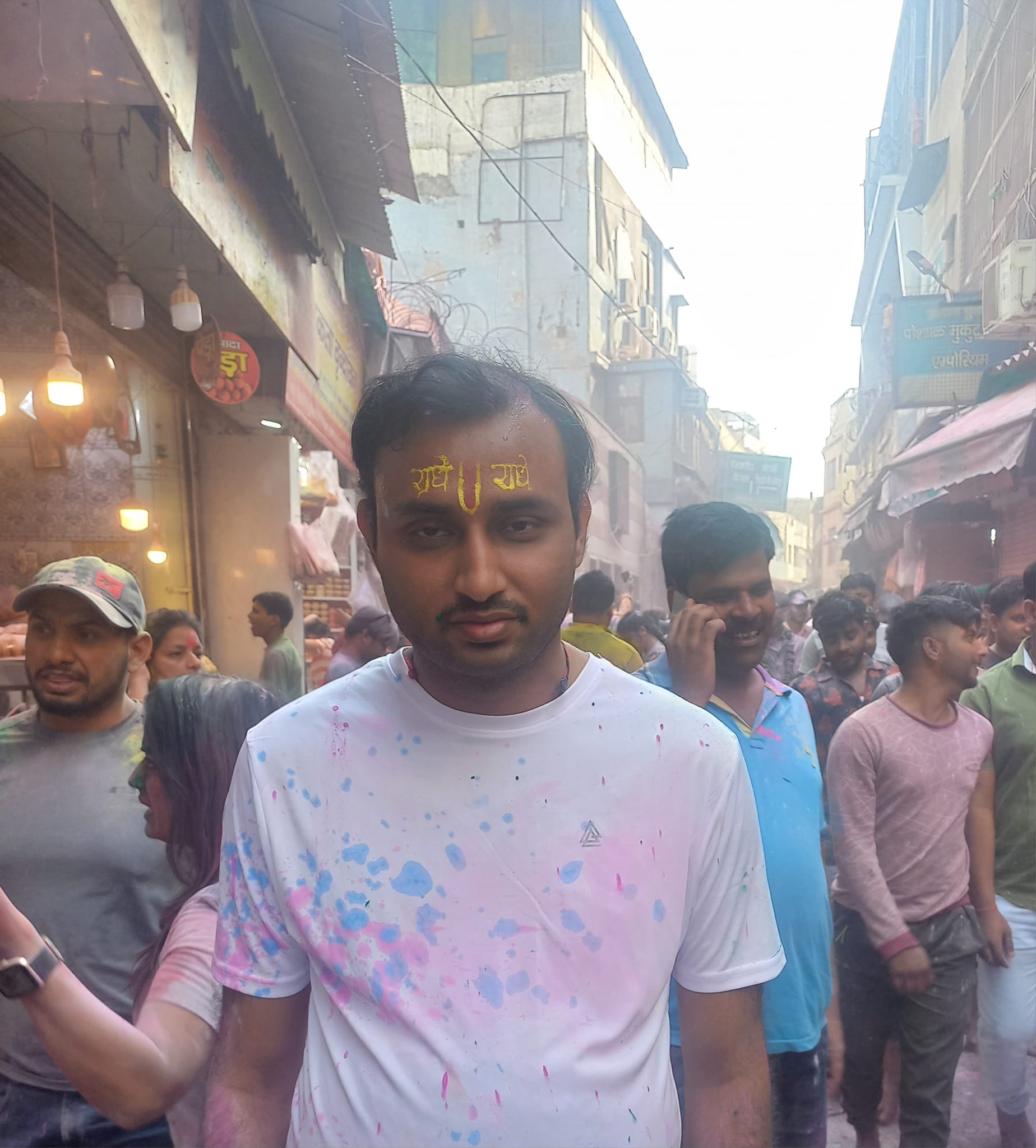 Shouvik at Vrindavan during Holi